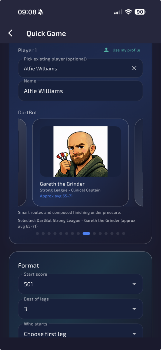 DartBot higher difficulty level